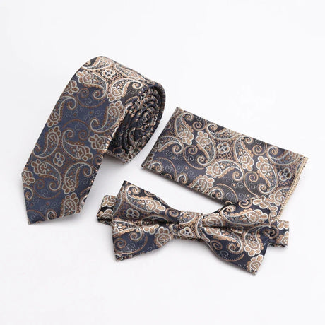 37 Color Men Tie Set Classic Polyester Jacquard Necktie Cravat Bowtie Suit Vintage Ties for Groom Gifts Business Wedding Party