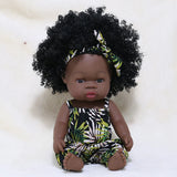 35cm Newborn Reborn African Doll Baby Simulation Soft Vinyl Children Lifelike Toys Christmas Birthday Toys Dolls for Babies