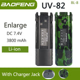 Baofeng UV 82 BL-8 Battery Walkie Talkie Ham Radio 2800/3800/4200 mAh Enlarge UV82 Plus UV-8D UV-82WX Original Radio Accessories