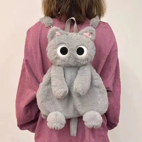 40cm Kawaii Plush Big Eyes Cat Toy Backpack Cute Large-capacity Stuffed Animals Bags Boys Girls Women Soft Toy Backpack Gifts