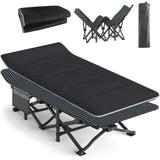 Camping Cot for Adults with Cushion Comfortable, Tent Folding Cot for Sleeping, Lightweight Folding Bed with Carry Bag