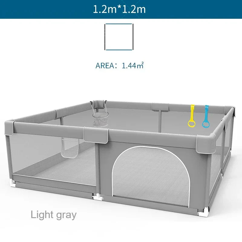 IMBABY Baby Playpens Light Gray Corralito for Baby Playground with Pull Ring Child Safety Barrier Fence Ball Box Game Playpen