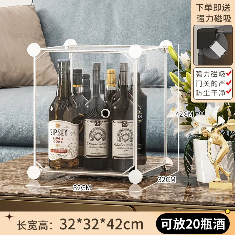 Living Room Wine Small Display Cabinet Light Luxury Desktop Wine Cabinets Home Wall-mounted Restaurant Bar Floor Storage Cabinet