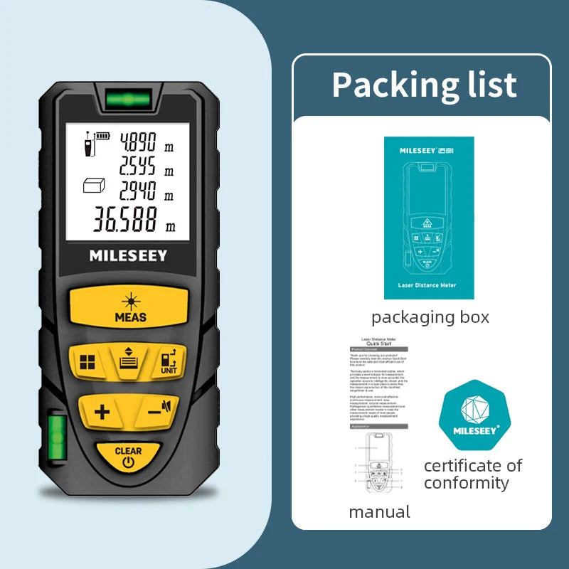 MILESEEY Laser Distance Meter S2 40M 60M 80M 100M 120M Laser Rangefinder,Trenas a Laser with Multi Measurement Function