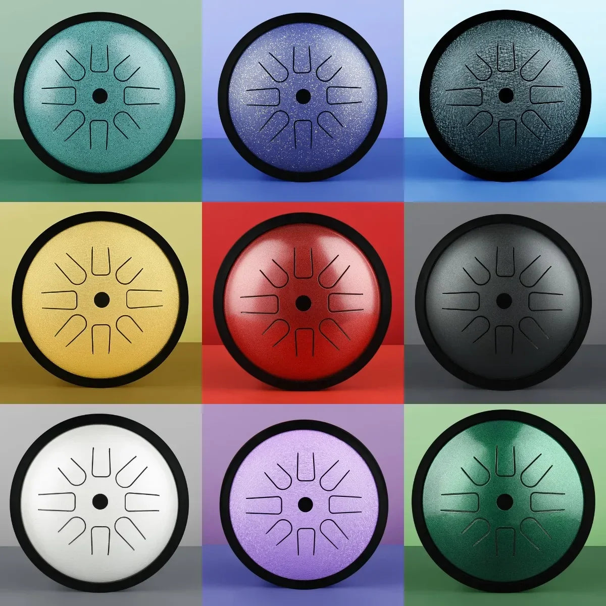 Multicolor 6inch 8 Tones High Treble Notes Partner Mini Drums Steel Tongue Drum C/D Key Professional Treble Supplement Drums