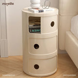 Nordic Modern White Nightstands Mini Circular Design Bedside Table Creative Round Storage Cabinet Night Stand Bedroom Furniture