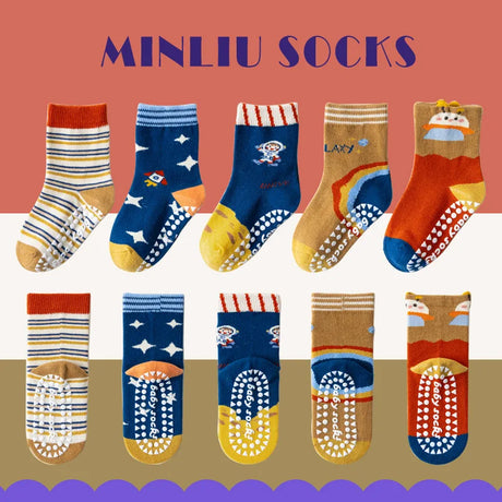 Dinner Trampoline Baby Cotton Socks 1-12 Years Old Middle School Children's Socks Cartoon Boys Socks Spring and Autumn Age Range