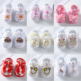 Newborn Baby Boy Girls Shoes Spring Autumn Lovely Floral Embroidery Anti-Slip Sneaker Crib Shoes Soft Cotton Cute First Walkers