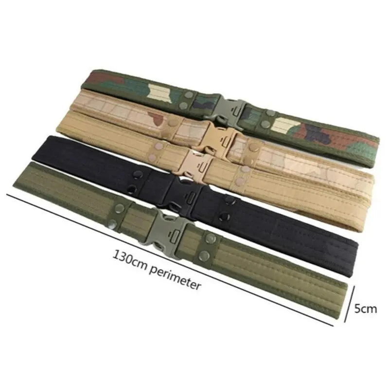 New Plastic Buckle Men Canvas Lengthened Thickened Tactical Belt Wide Edging Outdoor Belt