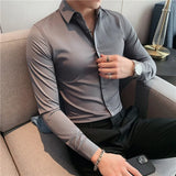 10 Color Summer New Mens Short-sleeved Shirt Cotton Casual Business Shirt Mens Slim Solid Color Formal Shirt Men Clothing 7XL