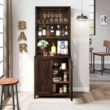 Bar Cabinet, Tall Farmhouse Coffee Bar Wine Cabinet for Liquor and Glasses, Dining Room Bar Cabinet with Storage, Liquor Cabinet