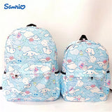 Sanrio Anime My Melody Kuromi Cinnamoroll Student Bag Backpack Parent-child Lightweight Tarp Backpacks For Children Kawaii Toys