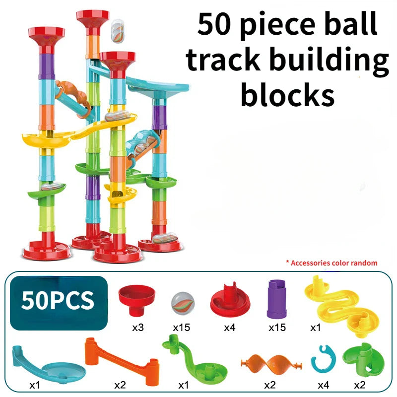 Marble Run Building Blocks Marbles Slide Toys For Children DIY Assemble Creativity Constructor Educational Toys Children Gift