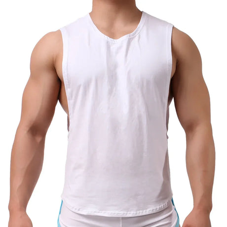 Mens Tank Tops Sleeveless Cotton Summer Vest Loose Gym Fitness Tops Casual Undershirts Boxers Shorts Underwear Mens Clothes Set