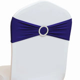 10pcs 50pcs Stretch Spandex Chair Sash Band With Round Buckle Elastic Wedding Chair Bow Tie For Hotel Party Decoration