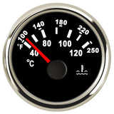 Auto Instrument Panel Water Temp Gauges 52mm 40~120℃ Display Water Temperature Meters 287.4-22.4ohm Signal 100~250℉ for Boat Car