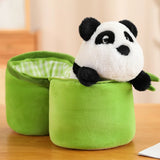 NEW Kawaii Bamboo Tube Panda Set Plush Toy Cute Plushies Stuffed Animal Bear Doll Reversible Design Children's Birthday Gift