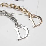 2024 Fashion D Letter Metal Chain Women Thin Waist Belt Gold and Silver Colors Available