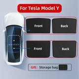 For Tesla Model 3 Y 2021-2023 New Upgrade Ice Cloth Buckle Sun Shades Glass Roof Sunshade Front Rear Sunroof Skylight