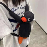 38cm Penguin Plush Backpack Cartoon Cute Penguin Plush Toy Soft Stuffed Animal Shoulder Bag for Birthday Best Gifts