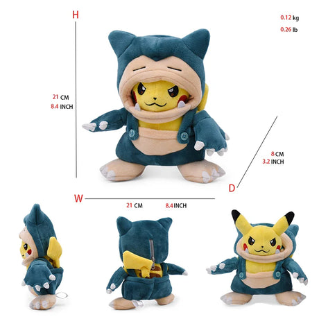 Pokemon Pikachu Cosplay Toys Charizard Snorlax Garchomp Tyranitar Hydreigon Anime Stuffed Plush Cartoon Peluche Dolls