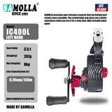 SAMOLLA New Ice Fishing Reels Winter Coil High-foot 3.5:1 Portable Ultra Smooth Magnetic Drop System Inline Ice Reel 8KG Drag