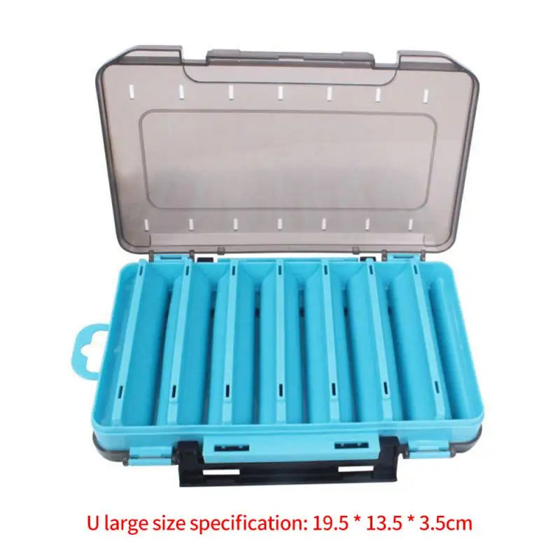 Fishing Tackle Box Lure Storage 14 Compartments Double Sided Open Case Strength Container Baits Gear Accesorios Pesca Tools Set