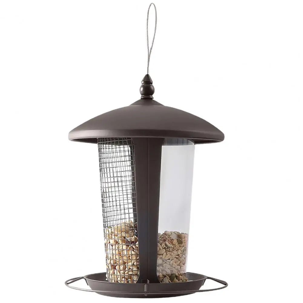 2-in-1 Bird Feeder for Garden Weather Resistant Metal Bird Feeder 2-in-1 Hanging Design with Secure Seeds Storage for Outdoor