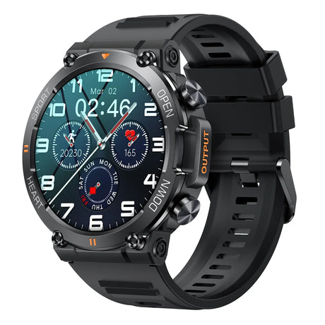 Military Men Smart Watch 400mAh BT HD Calling Music Fitness Tracker 100+ Dial Sport Waterproof Smartwatch for Android Phone 2024