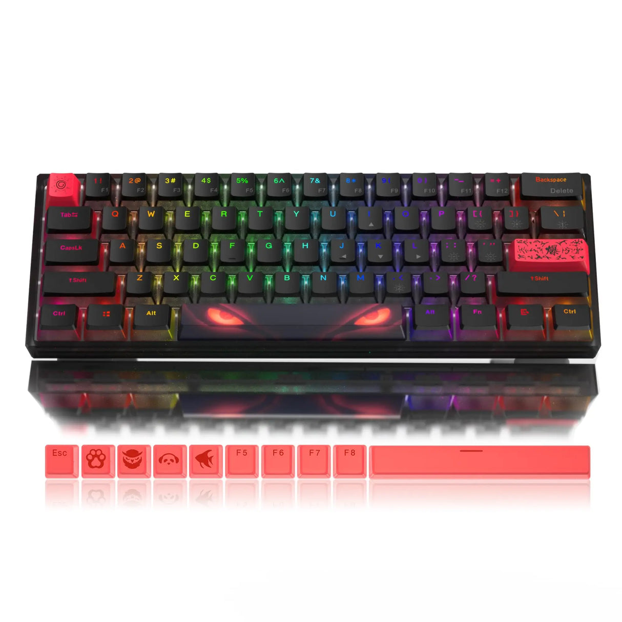 Womier WK61 Mechanical Keyboard RGB Wired Gaming Keyboard Hot-Swappable Blue Sea Theme with PBT Keycaps for Windows PC Gamers