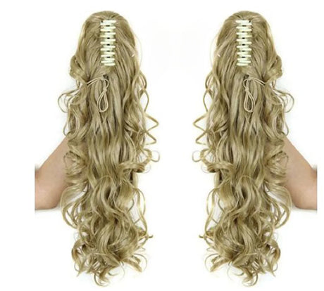 Synthetic Long Wavy Claw Clip On Ponytail Drawstring Hairpiece Wave Curly Black Brown Blonde Ombre Fake Hair for Women