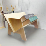 Wooden Tabletop Bookshelf Titled Desktop Bookshelf,Small Bookcases for Magazines Books CDs,Book Rack Desk Book Organizer