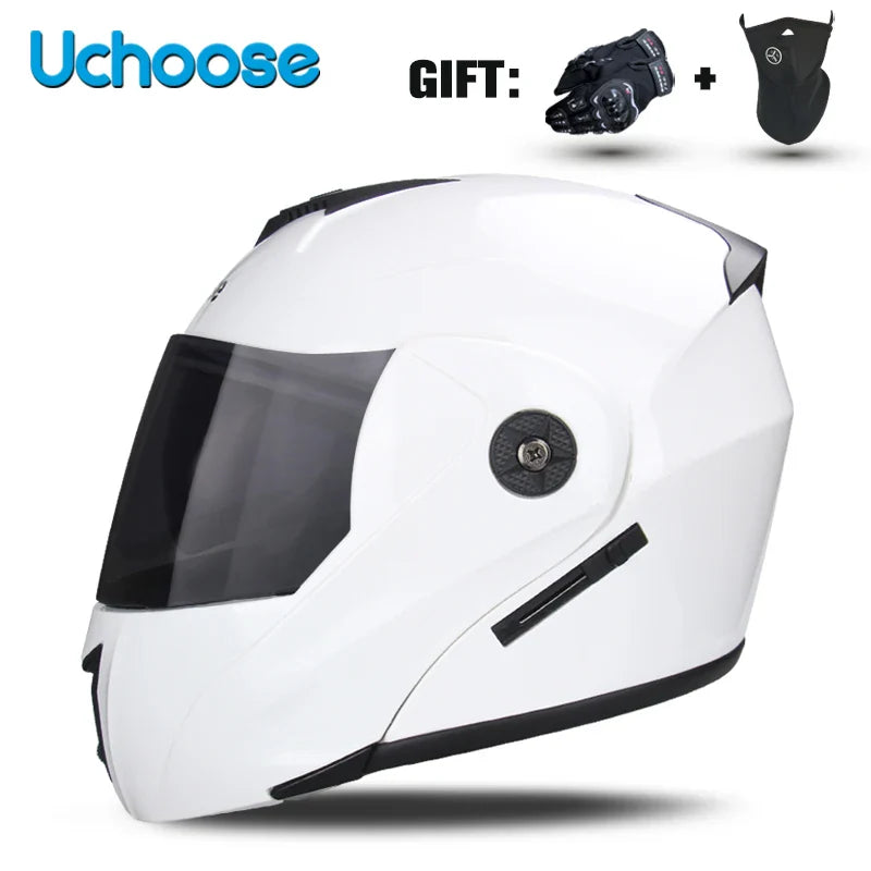 DOT Certification Uchoose Motorcycle Helmet Double Lens Cross Section Helmet Safety Modular Flip Helm Unisex Helmet With Visor