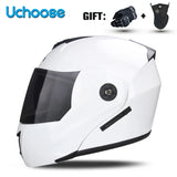 DOT Certification Uchoose Motorcycle Helmet Double Lens Cross Section Helmet Safety Modular Flip Helm Unisex Helmet With Visor