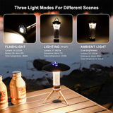 LED Camping Tent Light USB Rechargeable 3 Lighting Modes Camping Lantern Waterproof Flashlight Tent Camping supplies Light