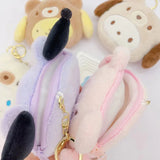 12cm Sanrio Kawaii My Melody Kuromi Cinnamoroll Kt Cat Plush Toy Keychains Small Pendant Coin Purse headphones storage bag