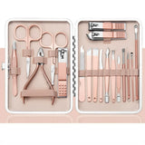 Manicure Set Professional Nail Clippers Kit Pedicure Care Tools for Men and Women Stainless Steel with Leather Travel Case