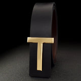 High Quality T Letter Designer Belt Denim Formal Leather Black Belt Men Fashion Luxury Designer Leather Belt