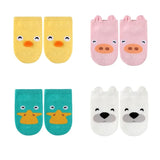 4Pairs/lot Cute Cartoon Non-slip Baby Socks Newborn Toddler Animal Design Kids Boy Girls Socks 0-4 Years