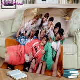 Stray Kids Blanket Soft Sofa Cover Kpop Singer Throw Blanket Fleece Blanket Lightweight Warm Bed Blankets for Bedroom Couch