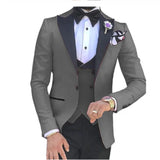 2023 Men 3 Pieces Suits For Men Custom Made Groom Groomsmen Tuxedos Wedding Men Suit Terno Masculino(Jacket+Pant+Vest)