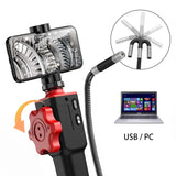 5.5MM/8.5MM 2.0MP 180 Degree Steering Industrial Borescope Endoscope Cars Inspection Camera With 6 LED for iPhone Android PC