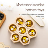 Montessori Honeycomb Wooden Toys Bee Educational Toys Assemble The Block Beehive Toys Hand-foot Coordination Toy A Gift For Baby