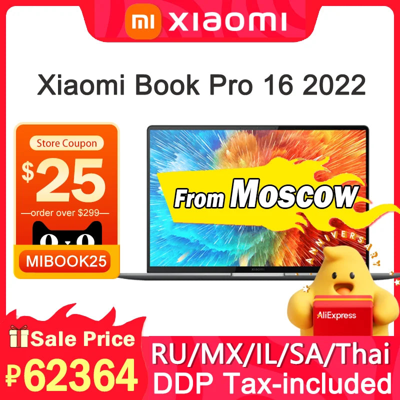 Xiaomi Book Pro 16 Laptop 2022 intel i7-1260P/i5-1240P RTX 2050 16/32GB RAM 512G/1TB SSD 16Inch 4K OLED Touch Screen Mi Notebook