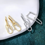 IOGOU Moissanite Paperclip Link Earrings for Women Silver 925 Real 1.4mm D Color Diamond Huggie Hoop Earrings 2023 Trend Jewelry