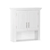 Somerset Collection 2-Door Bathroom Storage Wall Cabinet with 1 Open Shelf and 2 Interior Shelves, White