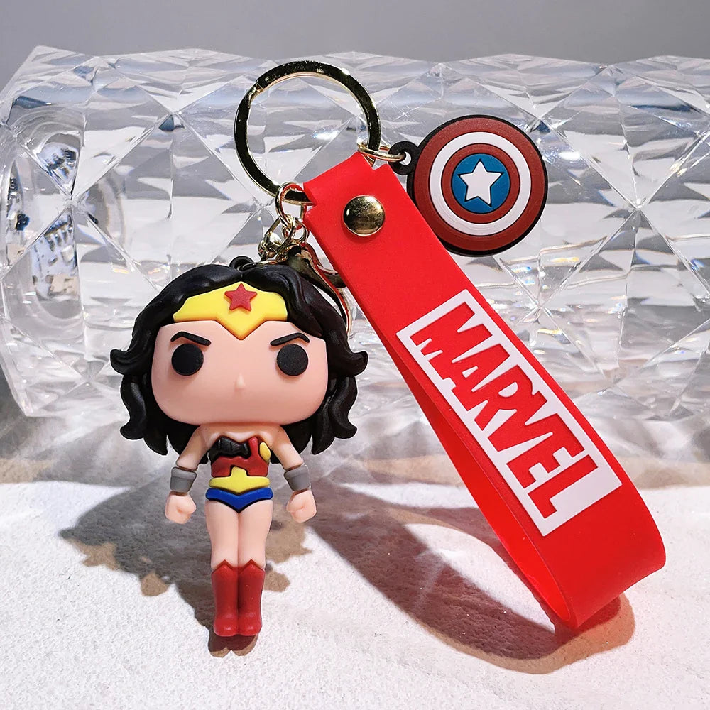 Marvel Keychain Silicone Bag Keyring For Women Disney Spider Man Key Holder Car Hanging Accessories Jewelry Gifts