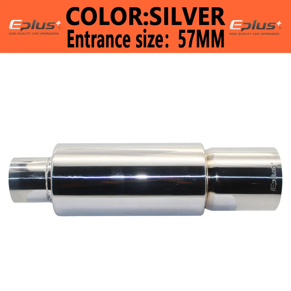 EPLUS Car exhaust pipe muffler Tail Pipe Universal High Quality Stainless Steel Interface 51 57 63MM Exhaust System End