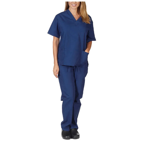 Solid High Quality New Scrub Uniforms Suit Beauty Pet Shop Uniforms Salon Womens Scrub Set Work Wear Scrub Suit Tops + Pants