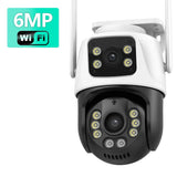 9MP 4K HD WiFi IP Camera Outdoor 8X Zoom Three Lens Dual Screen PTZ Cam Auto Tracking 8MP Security Video Surveillance CCTV Alexa